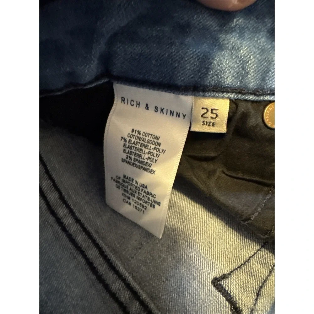 Rich & Skinny Womens Size‎ 25 Light Wash Skinny Jeans Stretch USA Made